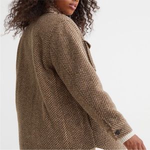 H&M herringbone pattern shacket jacket